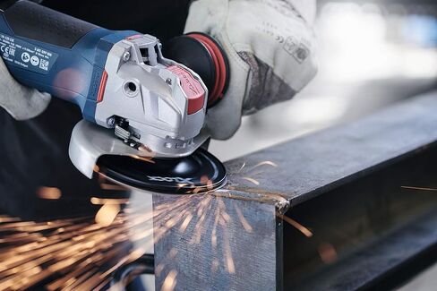 Bosch GWX10 45pe Rt 4 1 Thirds in X Lock Angle Grinder, 10a 120V | 10a 120V Motor, 000 Rpm, X-Lock Quick Wheel Change, Lock-on Paddle Switch, Tool-Free Guard, 4.6 Lb, Aux Handle in Kuwait