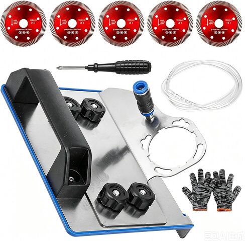45 Degree Tile Chamfering Tool, Angle Grinder Stand for Tile 45 Chamfer Cutting with 5 Diamond Blades, Universal Angle Grinder 45 Degree Attachment for 100-Type Angle Grinder, Tile Cutting Kit in Kuwait