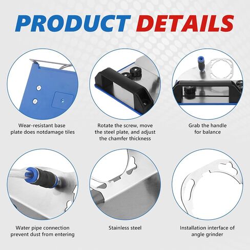 45 Degree Tile Chamfering Tool, Angle Grinder Stand for Tile 45 Chamfer Cutting with 5 Diamond Blades, Universal Angle Grinder 45 Degree Attachment for 100-Type Angle Grinder, Tile Cutting Kit in Kuwait