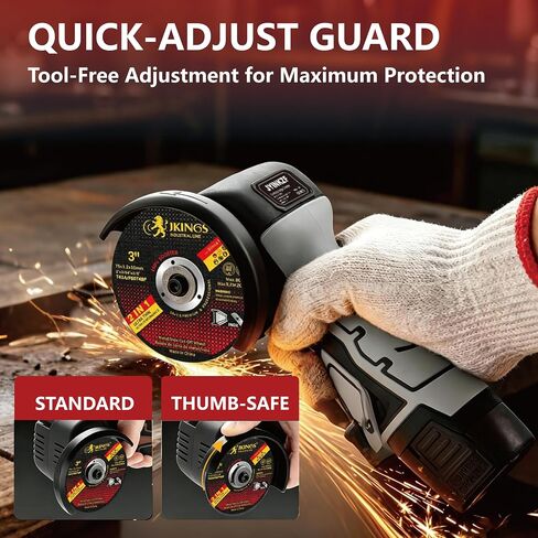 Cordless Angle Grinder, 19,500 RPM Mini Electric Angle Grinding Tool with 2 pcs 16.8V 2000mAh Batteries and 10 Cutting Discs, 3-Inch Handheld Grinder for Metal/Wood Cutting and Grinding in Kuwait