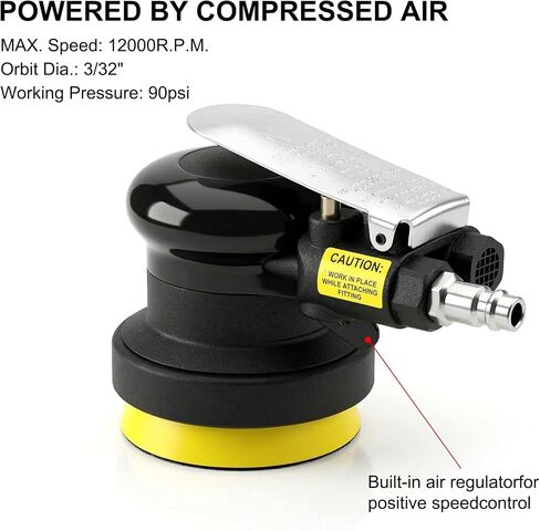 3 inch & 4 inch Air Sander Kit, Pneumatic Random Orbital Sander DA Sander with Sanding Pads, High Speed Palm Sander for Auto Body, Car Polishing, Woodworking, DIY Projects in Kuwait