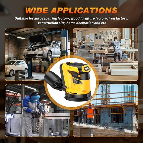 Cordless Orbital Sander for Dewalt 20V Battery(Battery Not Included), Brushless 3 Variable Speeds, 7500 to 11000 RPM, Sandpapers With Dust Collector for Woodworking Sanding, Metal & DIY in Kuwait