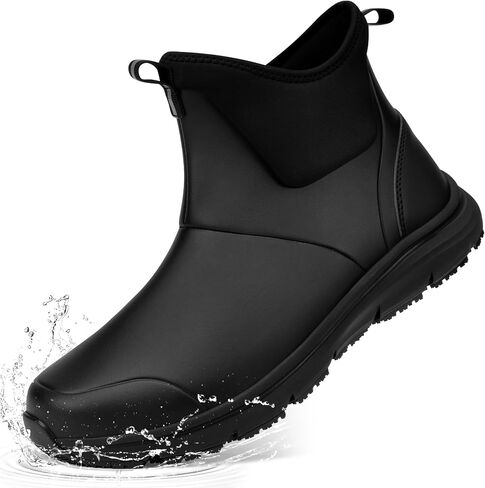 Deck Rain Boots Women Men Waterproof Non Slip Chelsea Ankle Boots | Work Boots Farming Fishing Gardening Car Washing Dock Cushioned Lightweight Outdoor Booties in Kuwait