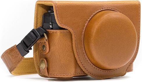 MegaGear MG975 Canon PowerShot G7 X Mark II حقيبة وحزام جلدي للكاميرا، مع وصول للبطارية، أسود in Kuwait