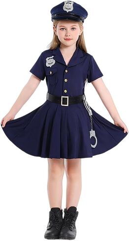 Dress Up Police Officer Costume Kids Cop Uniform for Girls in Saudi Arabia