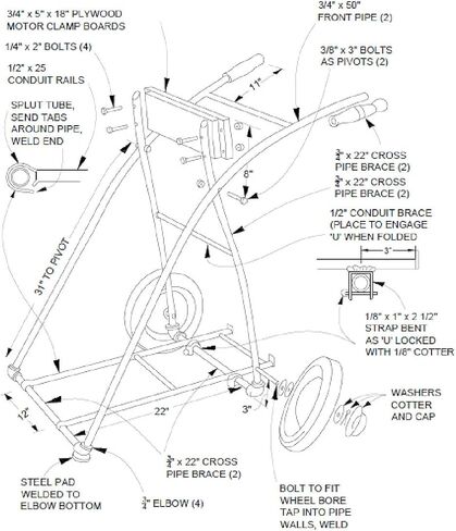 Outboard Motor Stand Cart Plans - Engine Carrier Dolly for Trolling Storage in Kuwait