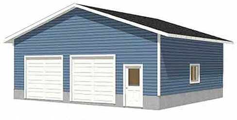 Oversized Two Car Garage - 32' x 30' - High Walls - Blue Metal in Kuwait