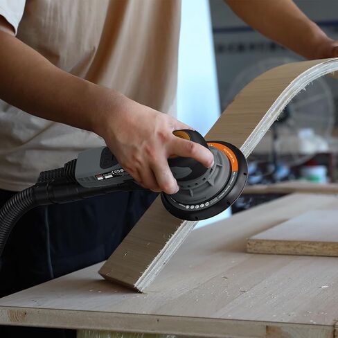 5.0mm Random Orbital Sander, 350W Brushless Motor Electric Palm Sander for Woodworking, 6 Variable Speeds to 10000RPM, Multi-function Sander with 6Inch Backing Plate, 10 Sanding Papers in Kuwait