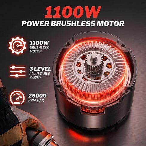 Cordless Die Grinder Compatible with Milwaukee 18V Battery, Brushless 1/4" Straight Grinder for Heavy Metal Fabrication & Welding Prep, 26000RPM Variable Speed, Tool Only, No Battery in Kuwait