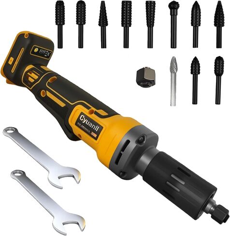 Upgraded Cordless Die Grinder Compatible with Dewalt 20V Battery, 1/4" Precision Chuck,Electric Die Grinder with 4 Speed 28000 RPM Power Brushless Motor for Grinding,Wood,Rust Removal(No Battery) in Kuwait