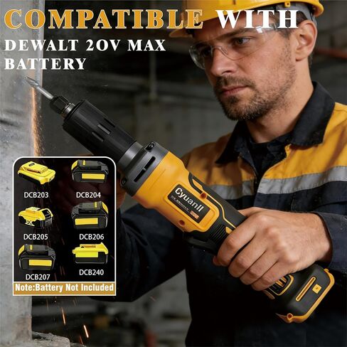 Upgraded Cordless Die Grinder Compatible with Dewalt 20V Battery, 1/4" Precision Chuck,Electric Die Grinder with 4 Speed 28000 RPM Power Brushless Motor for Grinding,Wood,Rust Removal(No Battery) in Kuwait