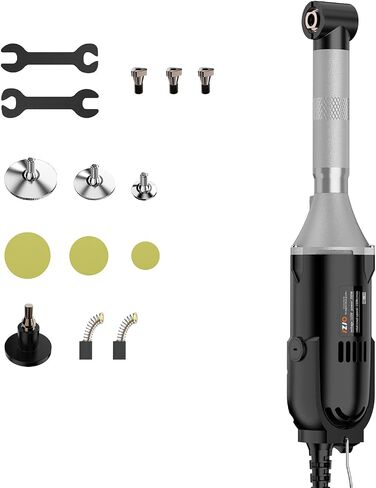 IZIO Right Angle Mini Grinder Tool Kit, 6 Variable Speed Rotary Tool with 90 Degree Head, Angle Die Grinder with Sanding Discs, Collets for Polishing, Grinding, Deburring, Metal, Woodworking in Kuwait
