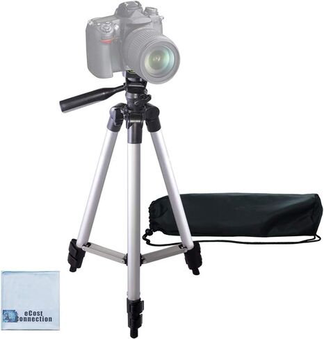 سلسلة Elite مقاس 80 بوصة احترافية شديدة التحمل مع أرجل بزاوية، حامل ثلاثي لكاميرات الفيديو DSLR + قماش من الألياف الدقيقة in Kuwait