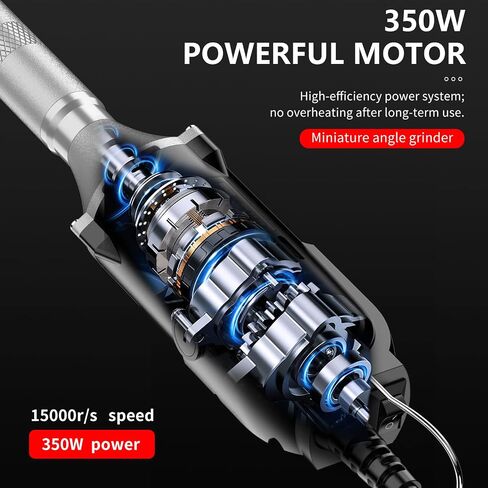 IZIO Right Angle Mini Grinder Tool Kit, 6 Variable Speed Rotary Tool with 90 Degree Head, Angle Die Grinder with Sanding Discs, Collets for Polishing, Grinding, Deburring, Metal, Woodworking in Kuwait