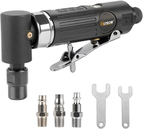 Hoteche 1/4-Inch Air Right Angle Die Grinder, 20,000 RPM High Speed Pneumatic Grinder, 90-Degree Power Grinding Tool with Rear Exhaust, Lightweight Metal Polishing & Deburring Tool, 1/4" Air Inlet in Kuwait