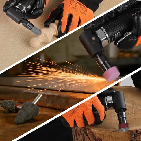 Hoteche 1/4-Inch Air Right Angle Die Grinder, 20,000 RPM High Speed Pneumatic Grinder, 90-Degree Power Grinding Tool with Rear Exhaust, Lightweight Metal Polishing & Deburring Tool, 1/4" Air Inlet in Kuwait