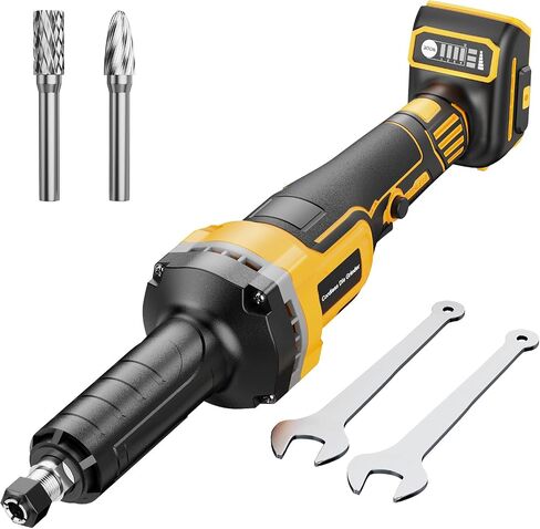 Cordless Die Grinder Compatible with Dewalt 20V Battery, Brushless Electric Die Grinder Up to 25000RPM, 1/4" Precision Collet, 4-Variable Speed Power Grinder for Metal Wood Plastic Grind, No Battery in Kuwait
