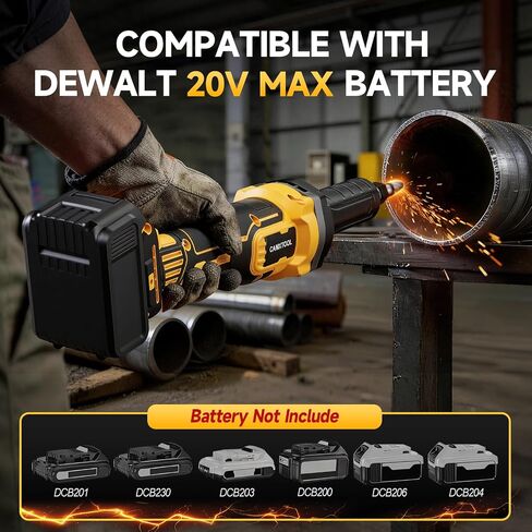 Cordless Die Grinder Compatible with Dewalt 20V Battery, Brushless Electric Die Grinder Up to 25000RPM, 1/4" Precision Collet, 4-Variable Speed Power Grinder for Metal Wood Plastic Grind, No Battery in Kuwait