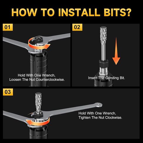 Cordless Die Grinder Compatible with Dewalt 20V Battery, Brushless Electric Die Grinder Up to 25000RPM, 1/4" Precision Collet, 4-Variable Speed Power Grinder for Metal Wood Plastic Grind, No Battery in Kuwait