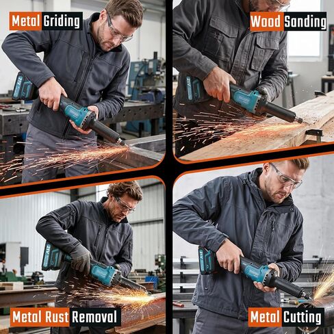 Cordless Die Grinder with Battery 2X 2000mAh 21V, Battery Grinder with 800W Brushless Motor, 4 Level Speed Up to 25000RPM, 1/4" Precision Collet for Grinding, Polishing, Cutting, Drilling in Kuwait