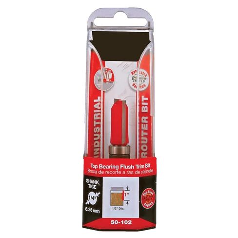 50-102 Router Bits for Freud, 1/2" Dia. Top Bearing Flush Trim Bit with 2 Cutters, 24000 RPM, 3 Flutes, Ideal for Template Routing, Sign Lettering, Pattern Work, Veneered Plywood in Kuwait