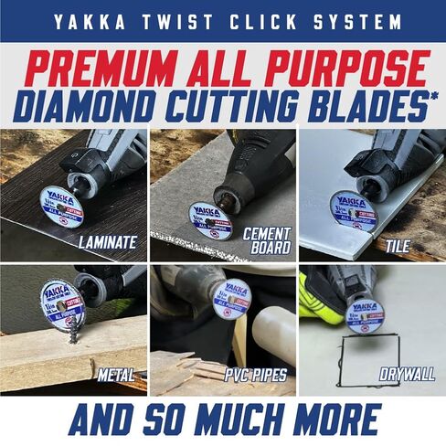 Yakka Twist Click 1-1/2" (38.1mm) Rotary Tool High Performance All Purpose Diamond Cutting Wheel Compatible with Dremel EZ-Lock in Kuwait