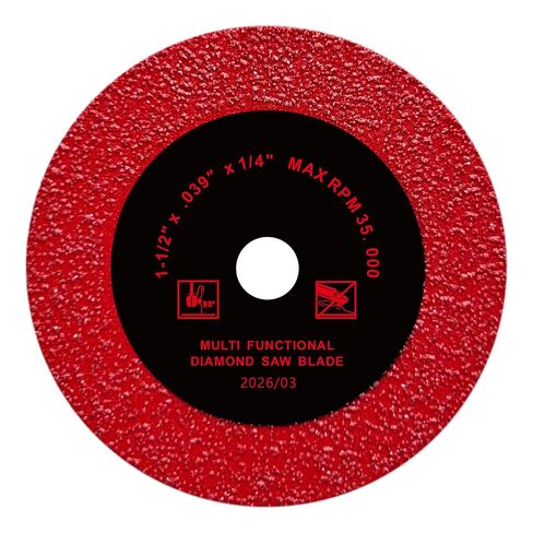 FOXBC 1-1/2 Inch Diamond Blades Cutting for Porcelain, Ceramic Tile, Stone | Multi-Material Diamond Blades with 5/8-11 Flange, 1/4" 1/8" Mandrels - 10 Pack in Kuwait
