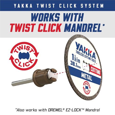 Yakka Twist Click 1-1/2" (38.1mm) Rotary Tool High Performance CBN Metal Cutting Wheel Compatible with Dremel EZ-Lock System in Kuwait