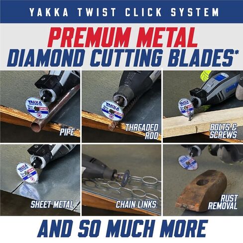 Yakka Twist Click 1-1/2" (38.1mm) Rotary Tool High Performance CBN Metal Cutting Wheel Compatible with Dremel EZ-Lock System in Kuwait