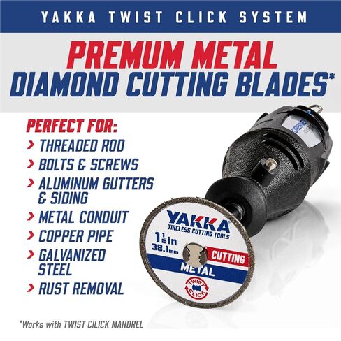 Yakka Twist Click 1-1/2" (38.1mm) Rotary Tool High Performance CBN Metal Cutting Wheel Compatible with Dremel EZ-Lock System in Kuwait