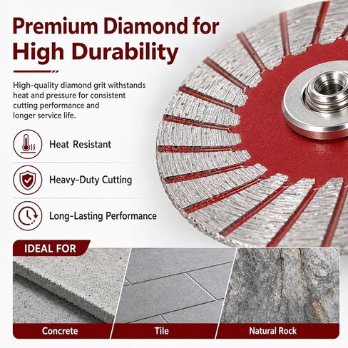 1.57 Diamond Saw Blades Set,Not Designed for Rotary Tools Like Dremel | Mini Cutting Disc for Grinder with Removable Flange (5/8-11 Thread),Angle Grinder Cutting Disc for Marble Concrete Tile,6Pack in Kuwait