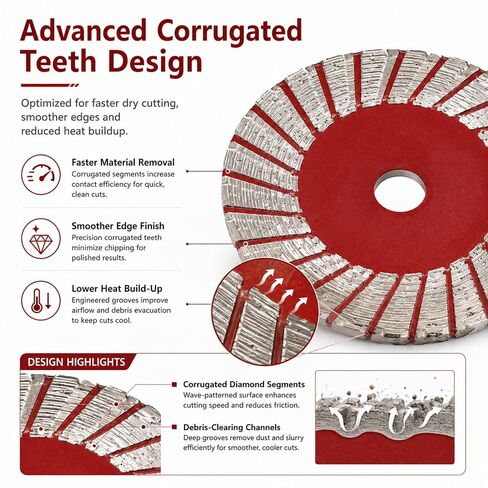 1.57 Diamond Saw Blades Set,Not Designed for Rotary Tools Like Dremel | Mini Cutting Disc for Grinder with Removable Flange (5/8-11 Thread),Angle Grinder Cutting Disc for Marble Concrete Tile,6Pack in Kuwait