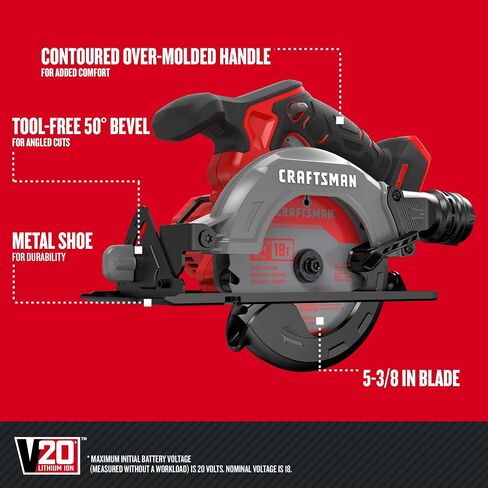CRAFTSMAN V20 Cordless 6-Tool Combo Kit With Two 2.0 Ah Batteries and Charger (CMCK601D2) in Kuwait