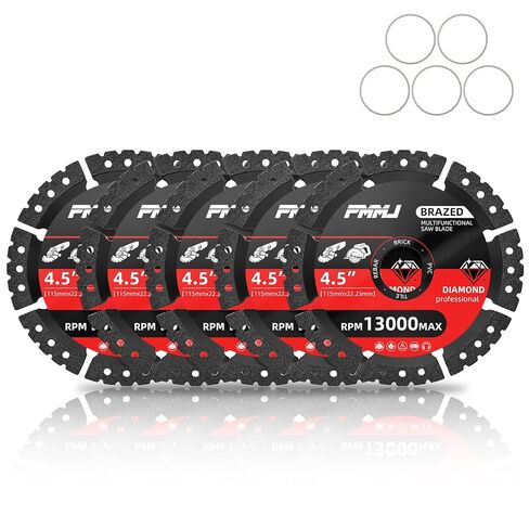 3 Pack 4.5" Diamond Multi-Purpose Saw Blades, Heavy Duty Angle Grinder Discs for Cutting Tile/Marble/Quartz/Stone/Metal/Plastic Wet or Dry Use in Kuwait