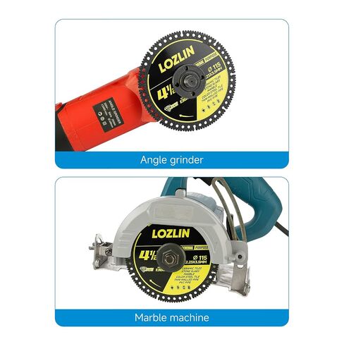 LOZLIN 3PCS 4.5 Inch 115mm Diamond Saw Blades, 22.23mm Arbor Angle Grinder Cutting Discs, Dry Wet Cutting Wheel for Tile Granite Marble Stone Quartz PVC Metal Color Steel Pipe in Kuwait