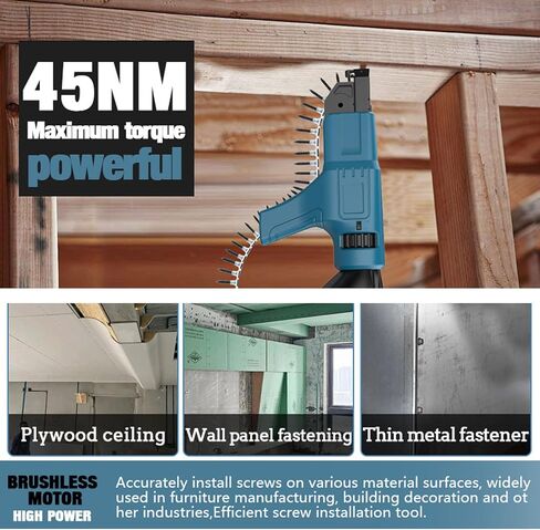 Cordless Drywall Screw Gun, 0-4200RPM Auto Feed Screw Gun, Includes Storage Toolbox, Electric Chain Screw Gun for DIY and Professional Use in Kuwait