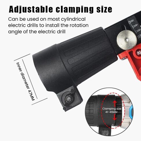 Auto Feed Drywall Screw Gun Attachment, 48MM Adjustable Depth Chain Nail Gun Adapter for Electric Drill, with 50PCS Chain Nails & Bit, Collated Quick Drive Tool for Woodworking Subfloor Partition in Kuwait