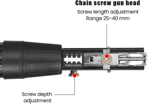 Auto Feed Drywall Screw Gun Attachment, 48MM Adjustable Depth Chain Nail Gun Adapter for Electric Drill, with 50PCS Chain Nails & Bit, Collated Quick Drive Tool for Woodworking Subfloor Partition in Kuwait