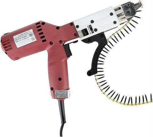 220V Automatic Chain Nail Gun - Efficient Screw Fastening Tool for Woodworking & Partition Walls, High-Speed Nail Machine with Drill Accessories in Kuwait