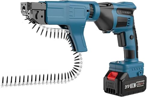 21V Cordless Electric Screw Gun - Drywall Screwdriver with 2 Lithium Batteries, 45NM Torque, Suitable for 15-35mm Screws, for DIY Projects in Kuwait