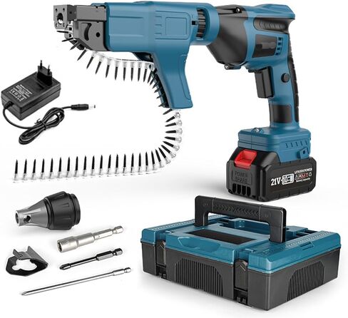 Auto Feed Cordless Drywall Screw Gun with Toolbox for DIY & Professionals, Lightweight, Efficient, for Home Renovation Projects in Kuwait
