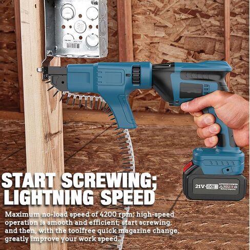 Auto Feed Cordless Drywall Screw Gun with Toolbox for DIY & Professionals, Lightweight, Efficient, for Home Renovation Projects in Kuwait