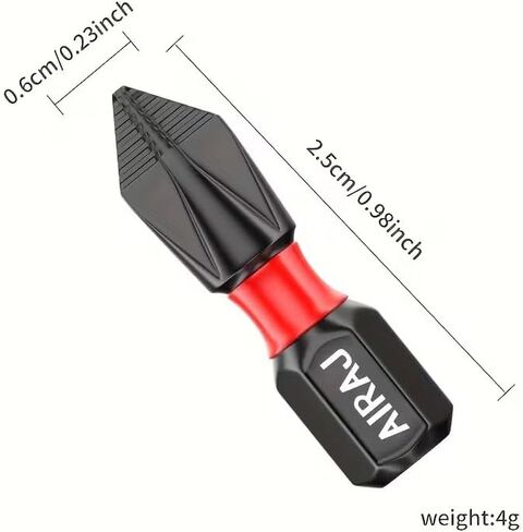 Impact Insert Bit Anti-Slip Torsion Zone Arc Neck High Hardness Strong Magnetic for impact Drivers Power Drills Assembly, Red in Kuwait