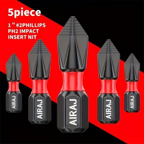Impact Insert Bit Anti-Slip Torsion Zone Arc Neck High Hardness Strong Magnetic for impact Drivers Power Drills Assembly, Red in Kuwait