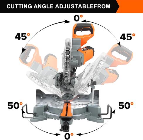 12-Inch Sliding Compound Miter Saw, 15 Amp Motor, 100-Tooth Blade, Corded Double Bevel Sliding Miter Saw, LED Precision Alignment, Angle Adjustable, for Wood, Decking, Laminates in Kuwait