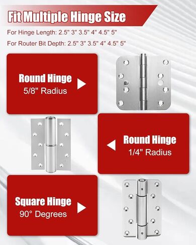 Door Hinge Jig and Door Lock Installation Kit, Door Hinge Mortiser Fit Hinge Mortising from 2.5 to 5 Inch, 1/4 Inch 5/8Inch Radius and Square Corner Types, Adjustable Mortise Jig for Knob Deadbolt in Kuwait