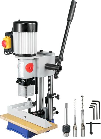 Benchtop Mortiser Machine Mortising Tenon Machine Square/Round Hole for Woodworking Drilling Wood Metal Milling Slotting(370W 1400RPM-A) in Kuwait