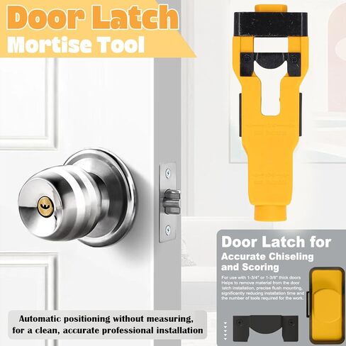 Oumefar Door Latch Mortise Tool, Stainless Steel ABS Construction with Contour for Precise Cutting Template, for 1 3/4 or 1 3/8 Inch Doors in Kuwait