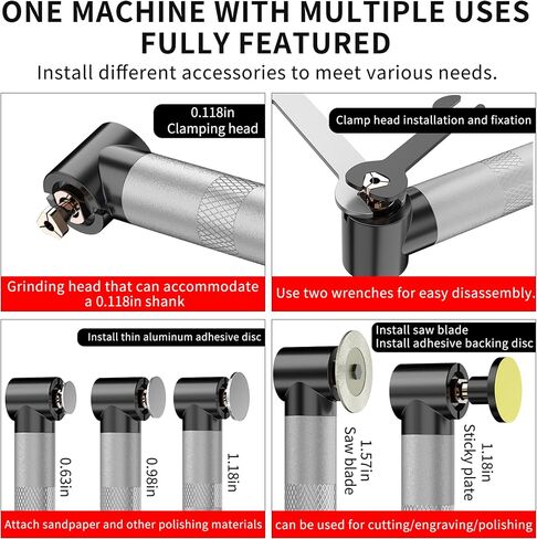 IZIO Multi-Purpose Electric Die Grinder Kit - 6 Variable Speed Polisher & Sander, Compact 1" Rotary Angle Grinder for Metal/Wood Crafting, DIY & Professional Grinding Tool (Black) in Kuwait