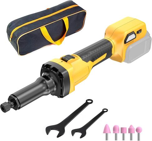 Cordless Die Grinder Compatible with Dewalt 20V Battery(No Battery) | Brushless Die Grinder Up to 26500RPM, 1/4" Precision Collet, 6 Speed Power Grinder for Metal Wood Plastic Grind in Kuwait